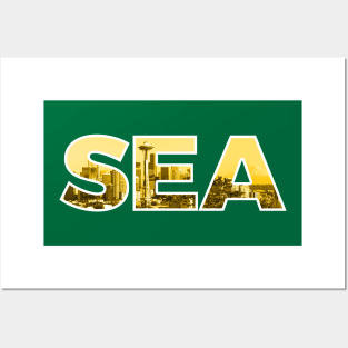 Seattle Supersonics SEA Skyline Posters and Art